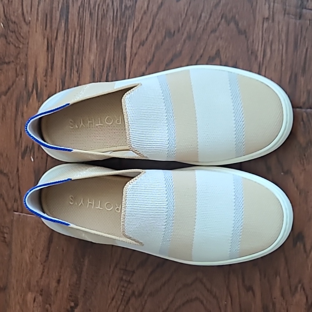 Rothy's Birch Stripe slip on 7.5